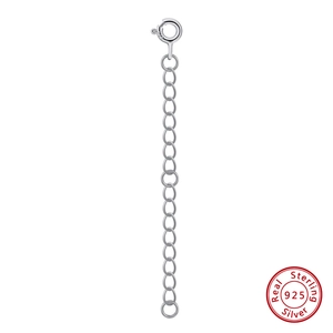 Detail of S925 sterling silver extension chain with spring clasp and hallmark engraving