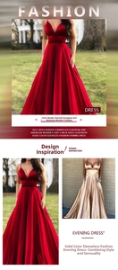 Détail d'une robe de soirée élégante en satin avec col en V en rouge et or au fini soyeux