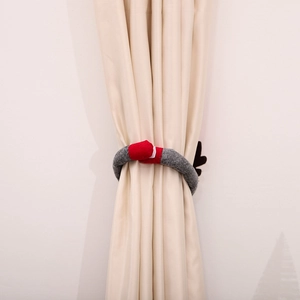 Weihnachts-Vorhanghalter mit Waldmännchen-Design in Rot und Grau für festliche Dekoration