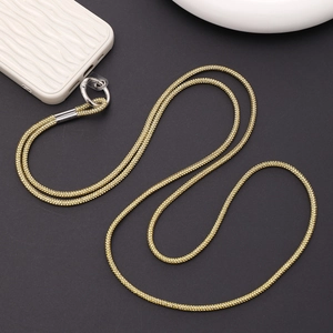 Luxurious gold rhinestone crossbody phone chain with metal rings for women