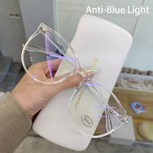 Lunettes Anti Lumière Bleue Surdimensionnées Femmes Monture PC Protection UV400 Mode Optique Géométrique