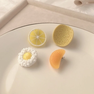 Realistic Simulation Orange Pulp Fruit Hair Clip Resin Citrus Segment Hairpin Novelty Food Style Bangs Side Clip For Women