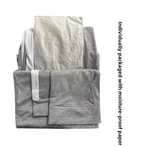 Men's sports sweatshirt in grey and white patchwork with moisture-proof paper packaging