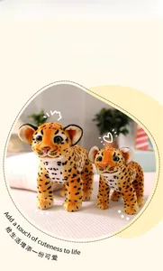 Realistic leopard plush toys in two sizes with soft spotted fur for home decoration