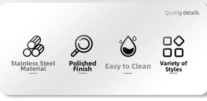 Detailed quality guide of polished stainless steel flower spoons showing material and finish