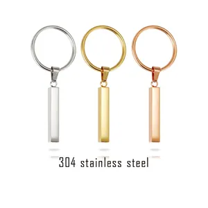 Portachiavi a barra in acciaio inossidabile 304 lucidato a specchio color oro e argento