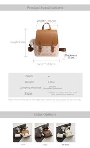 Guide détaillé des dimensions et options de couleurs du sac à dos en cuir PU à ours