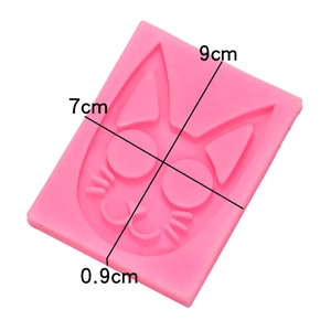 Moule en silicone chat rose pour porte-clés DIY avec dimensions 9cm x 7cm