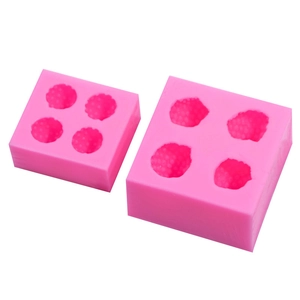 3D strawberry silicone cake mold with 4 cavities for fondant and chocolate baking decor