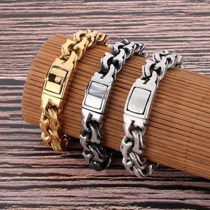 Detailansicht der 15mm Panzerarmbänder in Gold, Silber und Antik-Silber-Finish für Herren