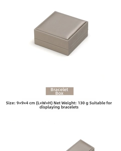 Brushed PU leather bangle box in taupe with 9x9x4cm dimensions for jewelry storage