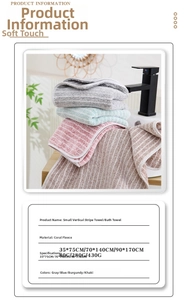 Detailed size chart for coral fleece towels with weights and multi-color options