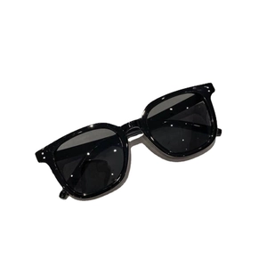 Classic black square sunglasses with UV protection lenses and silver rivet accents