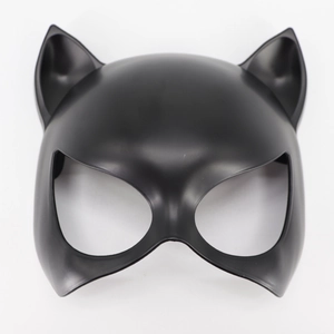 Sexy Cat Eye Half Face Mask Plastic Matte Metallic Mysterious For Masquerade Halloween Cosplay Party Accessory