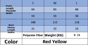 Size chart for wave stripe t-shirt and shorts set including length and bust measurements