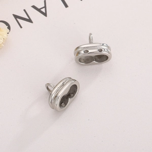 Polierte Edelstahl-Unendlichkeitsschließen in Silber für DIY-Lederarmbänder und Schmuckzubehör