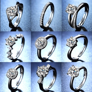 Adjustable Open Ring For Women Shiny Zircon Stone Six Claw Heart Bow Design Elegant Jewelry Gift