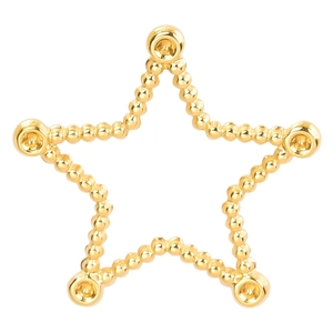 Polished 18k gold plated stainless steel star pendant for DIY jewelry making