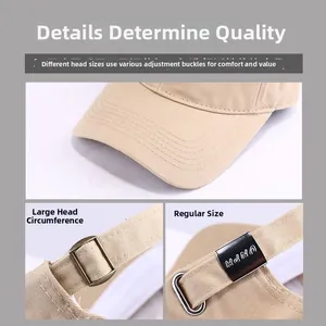 Dettaglio del cappello beige con fibbia in metallo regolabile per diverse taglie