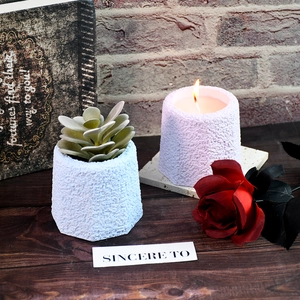 Octagonal silicone molds for DIY resin candle cups and plaster flower pots for home decor