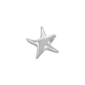 Pendentif étoile de mer argenté poli avec finition métallique lisse et style épuré