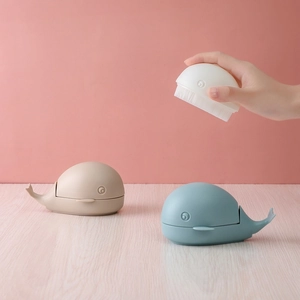Cute Whale Shape Laundry Brush Soft Bristles Multi Functional Shoe Cleaning Brush Plastic Household Cleaning Tool