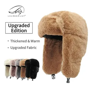 Winter Trapper Hat Faux Fur Ushanka With Ear Flaps Windproof Thickened Warm Aviator Hat For Men And Women Outdoor