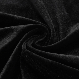 Close-up of premium black velvet fabric showing soft texture and elegant light reflection