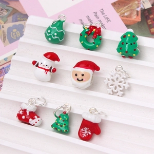 Pendentifs de Noël en émail avec Père Noël et Bonhomme de neige pour bracelets DIY