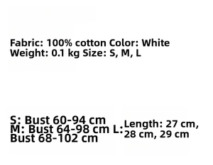 Guide des tailles pour ensemble haut en dentelle blanche avec mesures pour S, M, L