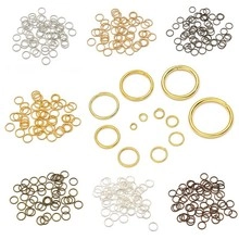 Detailed assortment of multi-color metal jump rings for DIY jewelry making and crafts