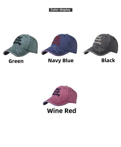 Detailansicht von Vintage-Baseballkappen mit Bestickung und distressed Look im Set
