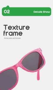 Detailed view of pink glitter square frame with strong luster and firm texture