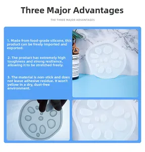Detail of high-elasticity food-grade silicone lotus coaster mold for DIY resin crafts
