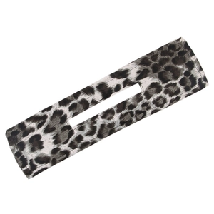 Black and white leopard print fabric hair bun maker tool for versatile hairstyling