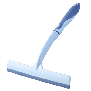 Blue non-slip window squeegee with ergonomic handle for glass and tile cleaning