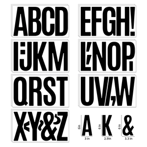 6 inch black waterproof capital letter stickers for cars boats and signs outdoor usage
