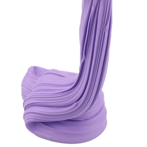 Macro detail showing the stretchy texture and soft elasticity of purple butter slime