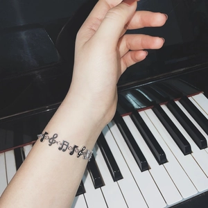 Artistic Musical Note Titanium Steel Bracelet For Women Retro Music Symbol Silver Color Chain Bracelet Jewelry Gift