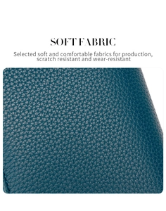 Detail of soft litchi pattern PU leather with scratch resistant and wear resistant texture