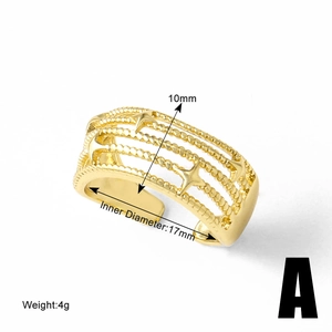 Detailed dimensions of 18k gold plated double layer pearl ring with 17mm inner diameter