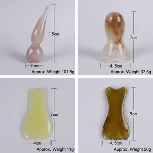 Resin massage tool set with amber texture including head massager and guasha scrapers
