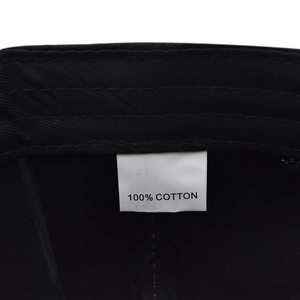 Washed cotton distressed baseball cap featuring interior 100% cotton material tag