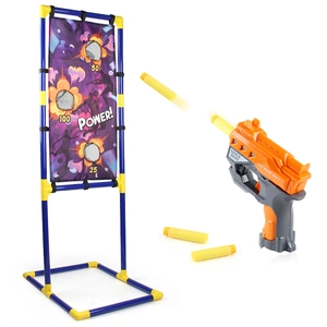 Jeu de tir 3-en-1 Dinosaure avec pistolet jouet et cibles de score à filet