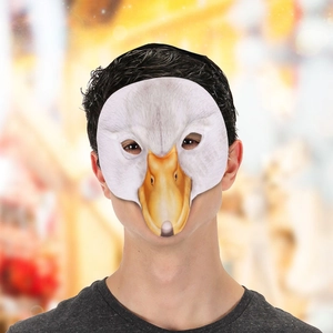 Realistic white goose animal half face mask for Halloween carnival cosplay party