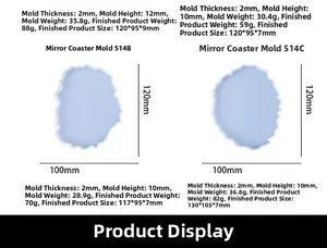 Moules à sous-verres irréguliers en silicone avec bords ondulés pour résine effet miroir