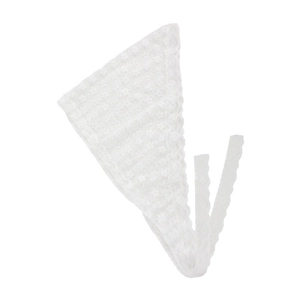 Elegant white floral lace triangular head scarf and waist belt accessory for women