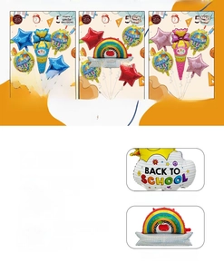 Back to School foil balloon set ice cream hand stick balloons for party decoration