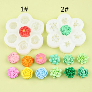 3D Flower Succulent Silicone Mold For Aromatherapy Candle Chocolate Cake Decorating Peony Rose Shape DIY Handmade Craft