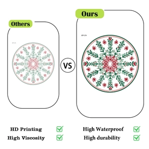 Detail view of HD printing quality and waterproof texture for festive snowflake stickers